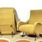 Coppia di Poltrone  LADY  Lt.Yellow Anni 50 Design Attribuito Marco Zanuso Made in Italy